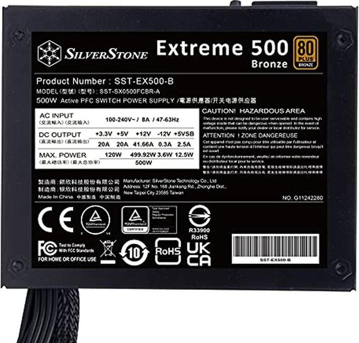 Image du produit Silverstone SST-EX500-B Alimentation SFX extrême 80 PLUS Bronze - 500 Watt (500 W)