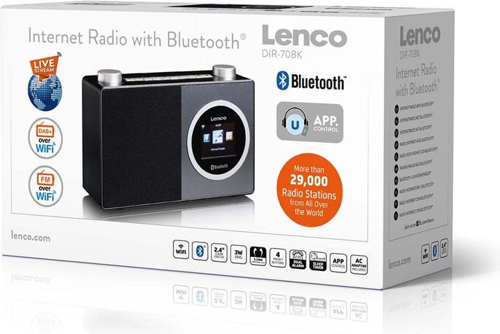 Image du produit Lenco DIR-70BK (Radio Internet, Bluetooth, WiFi)