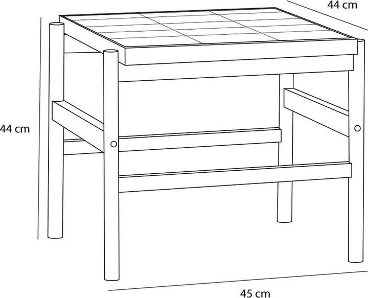 Produktbild Hübsch Tile Side Table Mint/Natur (45 x 51 x 44 cm)