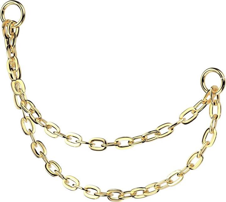 Produktbild Star Piercing Verbindungskette Basic vergoldet zwei Ketten (ohne Messing, Titan)