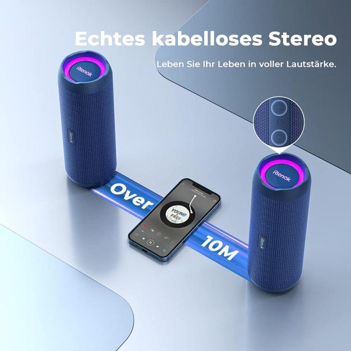 Produktbild Rienok Wasserdichter Bluetooth Lautsprecher mit Licht (30 h)