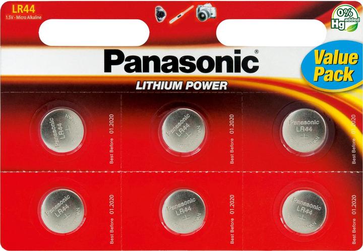 Produktbild Panasonic Micro Alkali LR44 (6 Stk., A76 / LR44 / AG13 / L1154 / LR1154 / 157)