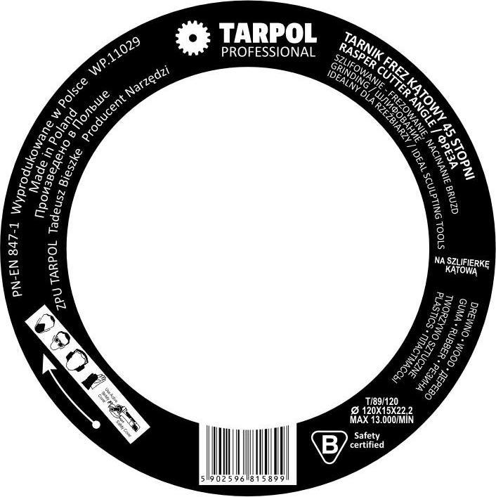 Actual product image Tarpol ANGLE LARGE 120mm 45 DEGREES T-89 (45 degrees)