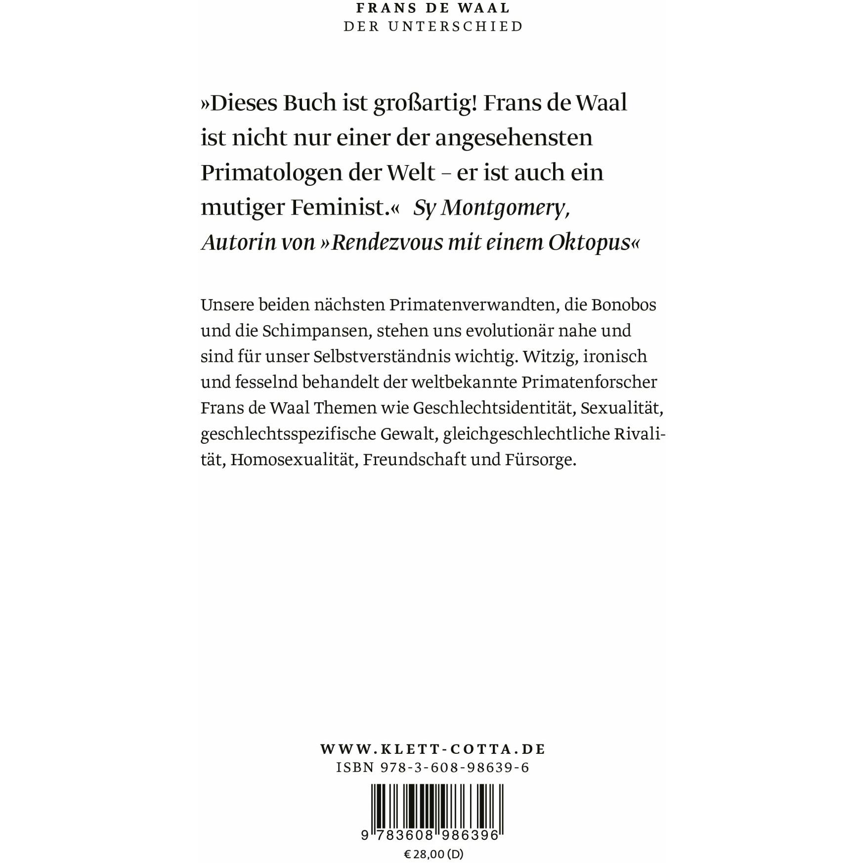 Thumbnail - Der Unterschied, Fachbücher von Frans de Waal, Claudia Arlinghaus