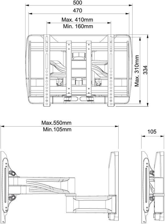 Produktbild PureMounts PM-PLATINUM-65 (Wand, 30 kg, 26" - 65")