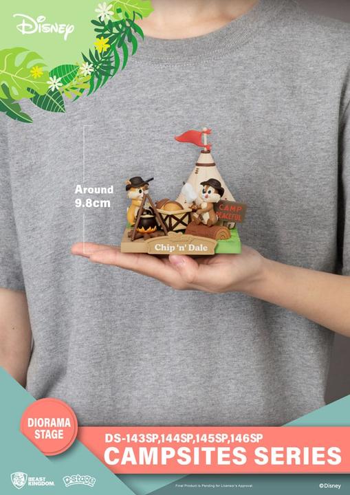 Actual product image Beast Kingdom Disney D-Stage Campsite Series PVC Diorama Chip & Dale Special Edition 10 cm