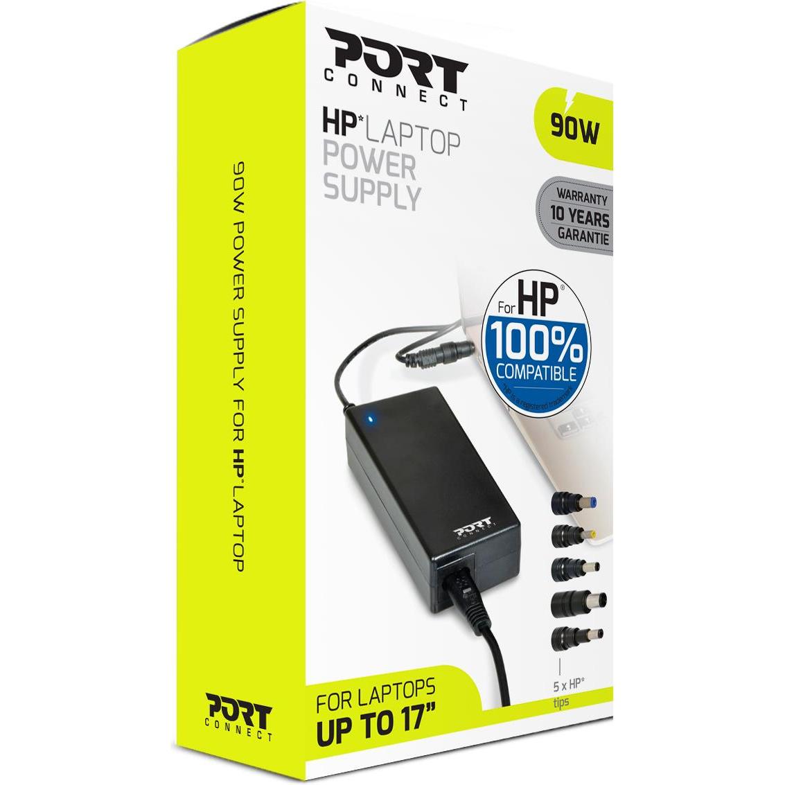 Thumbnail - Port Designs HP Power Adapter (90 W), Notebook Netzteil, Schwarz