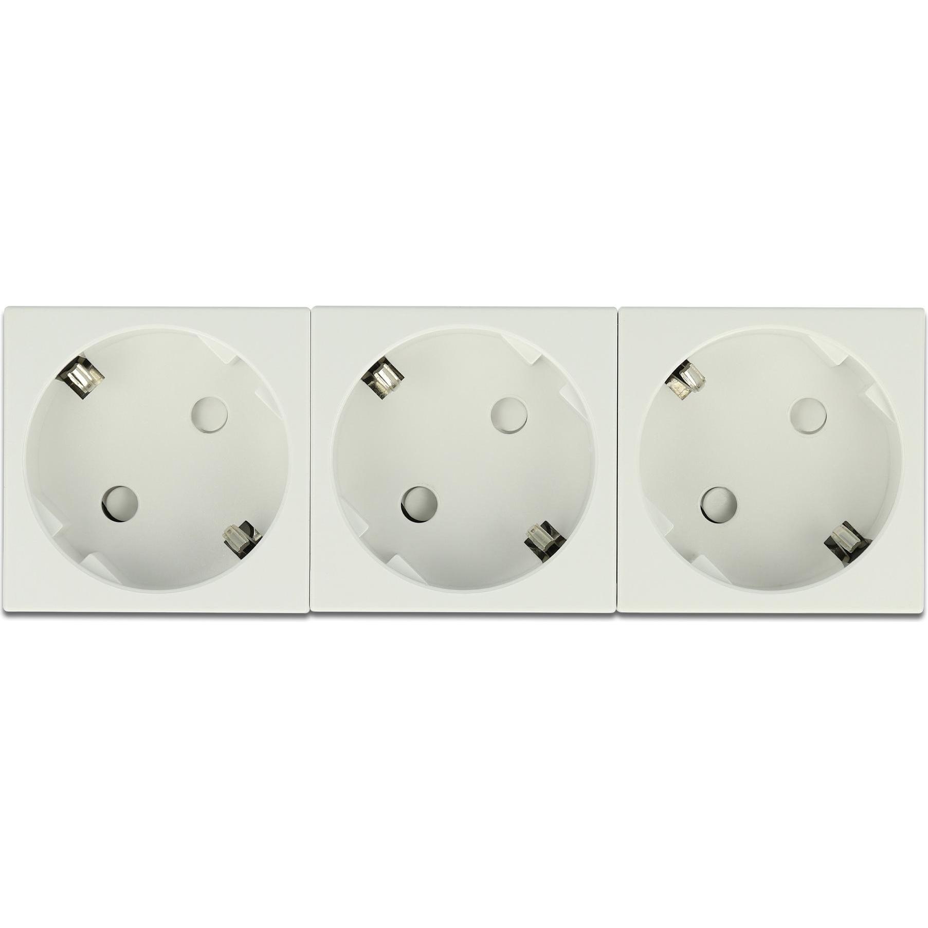 Delock, Steckdose, Easy 45 Schutzkontakt-Steckdose 3-fach 45°-Anordnung