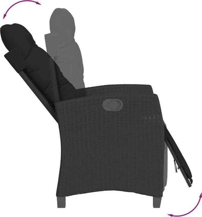 Actual product image vidaXL Garden furniture dining set garden set seating group 7 pcs. black poly rattan (190 cm)