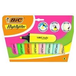 Bic, Evidenziatori, Flache Textmarker Neon Pastell Mix 8 Stück (8 x)