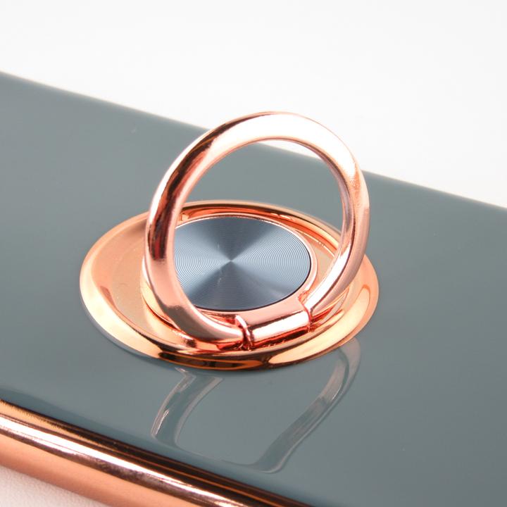 Actual product image PhoneLook Cover rubber bronze with ring grey green (Apple iPhone 13)