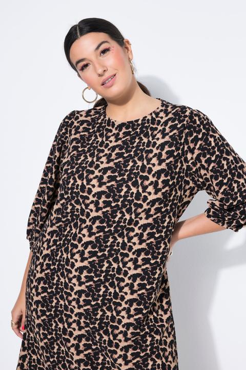 Image du produit Studio Untold Robe évasée à manches 3/4 ballon et motif léopard (56)