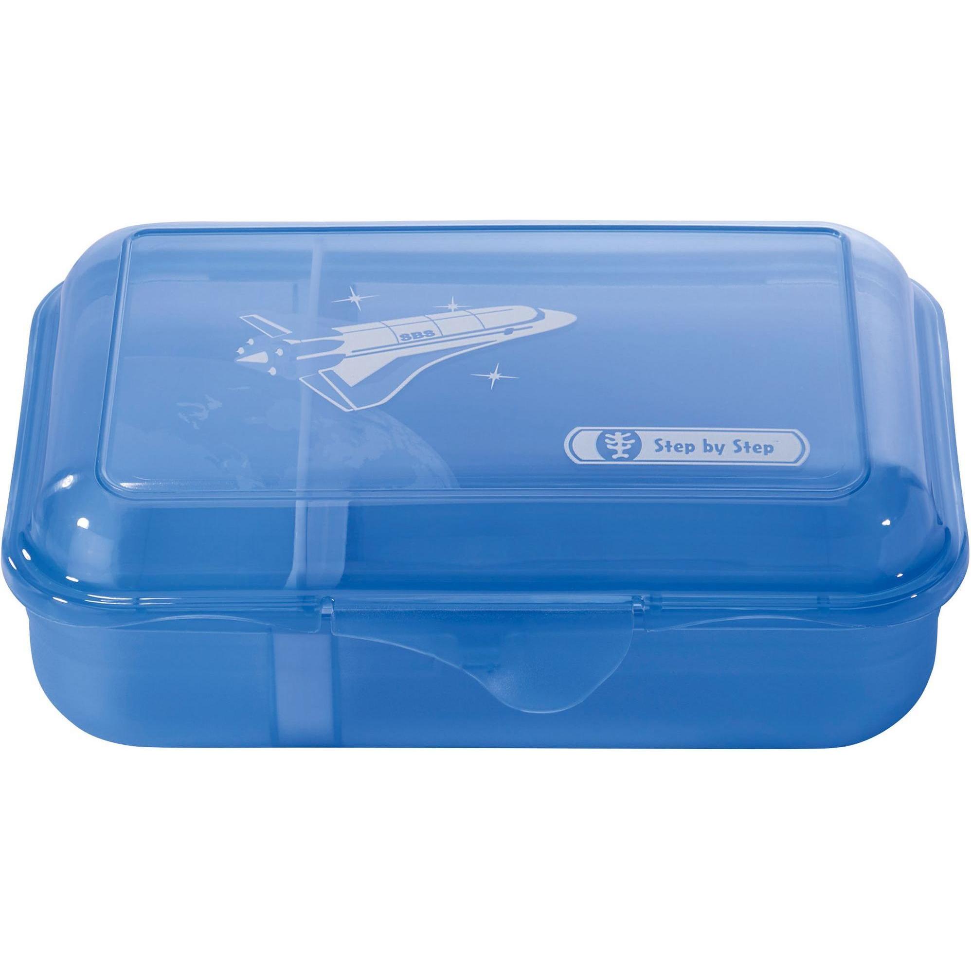 Step by Step Brotzeitbox mit Klickverschluss, spülmaschinengeeignet, Lunchbox, Blau
