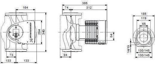 Actual product image Grundfos Solar circulation pump MAGNA 3 flange, various versions (design: type 340mm. type 60-65F)