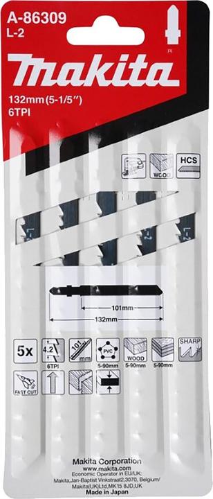 Image du produit Makita Lame de scie sauteuse L-2 A-86309 5 S