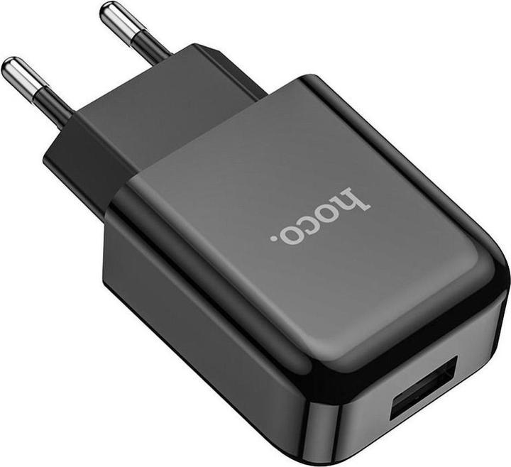 Actual product image Hoco Adapter travel charger USB A + cable USB A to Type C 2.1A N2 black