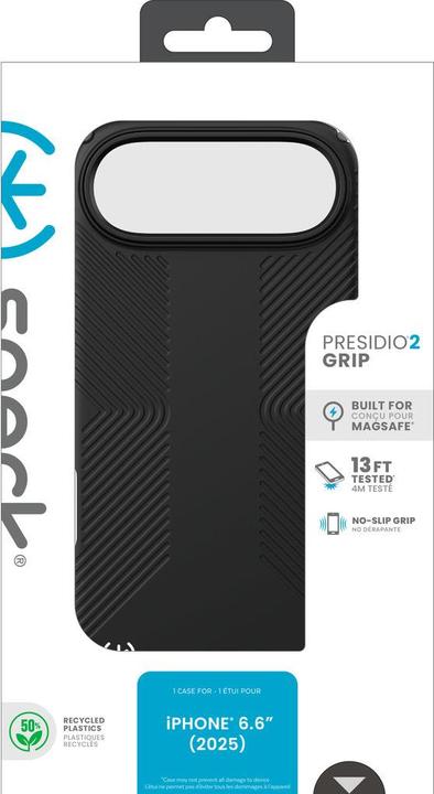 Image du produit speck Presidio2 Grip + MS Apple iPhone 17 Air Black - with Microban (Apple iPhone 17)