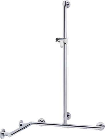 Keuco PLAN Care main courante de douche avec barre de douche, largeur 797mm, profondeur 597mm, hauteur