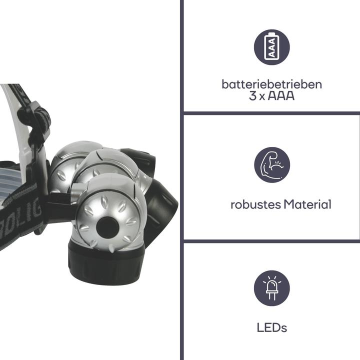 Actual product image Perel Headlamp with 7 very bright white leds