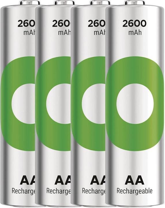 Productafbeelding GP Batteries GP Nab??jec?? bat. ReCyko 2600 AA (HR6) - 4ks (4 Pcs., AA, 2600 mAh)