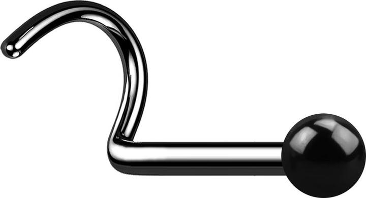 Immagine prodotto Star Piercing Nasenstecker gebogen schwarz mit Kugel (senza ottone, Titanio)