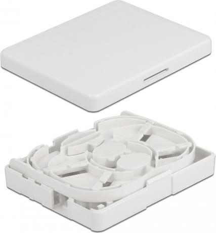 Immagine prodotto Delock Scatola di giunzione a parete per fibre ottiche per 2 x SC simplex o LC duplex bianco (Scatola di giunzione)