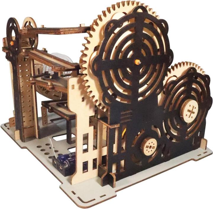 Produktbild The Toy Company 3D Holz Kugelbahn, Murmelbahn Puzzle aus Holz, batteriebetrieben