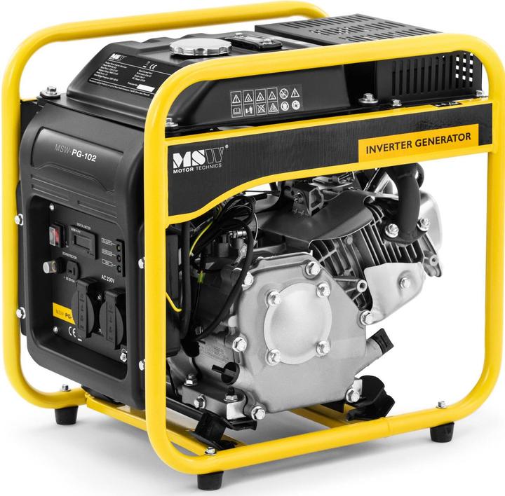 MSW Inverter Stromerzeuger Benzin Stromaggregat Generator 3200 W 230 V AC manuell (3200 W, 5 l)