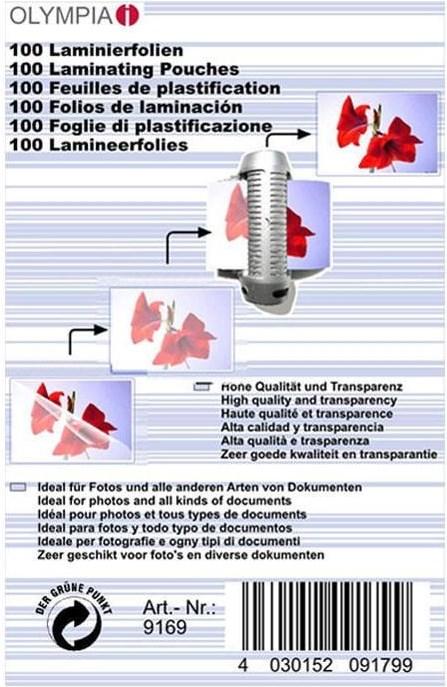 Produktbild Olympia Visitenkarten Laminierfolien (Spezial, 100 Stück, 125 µm)