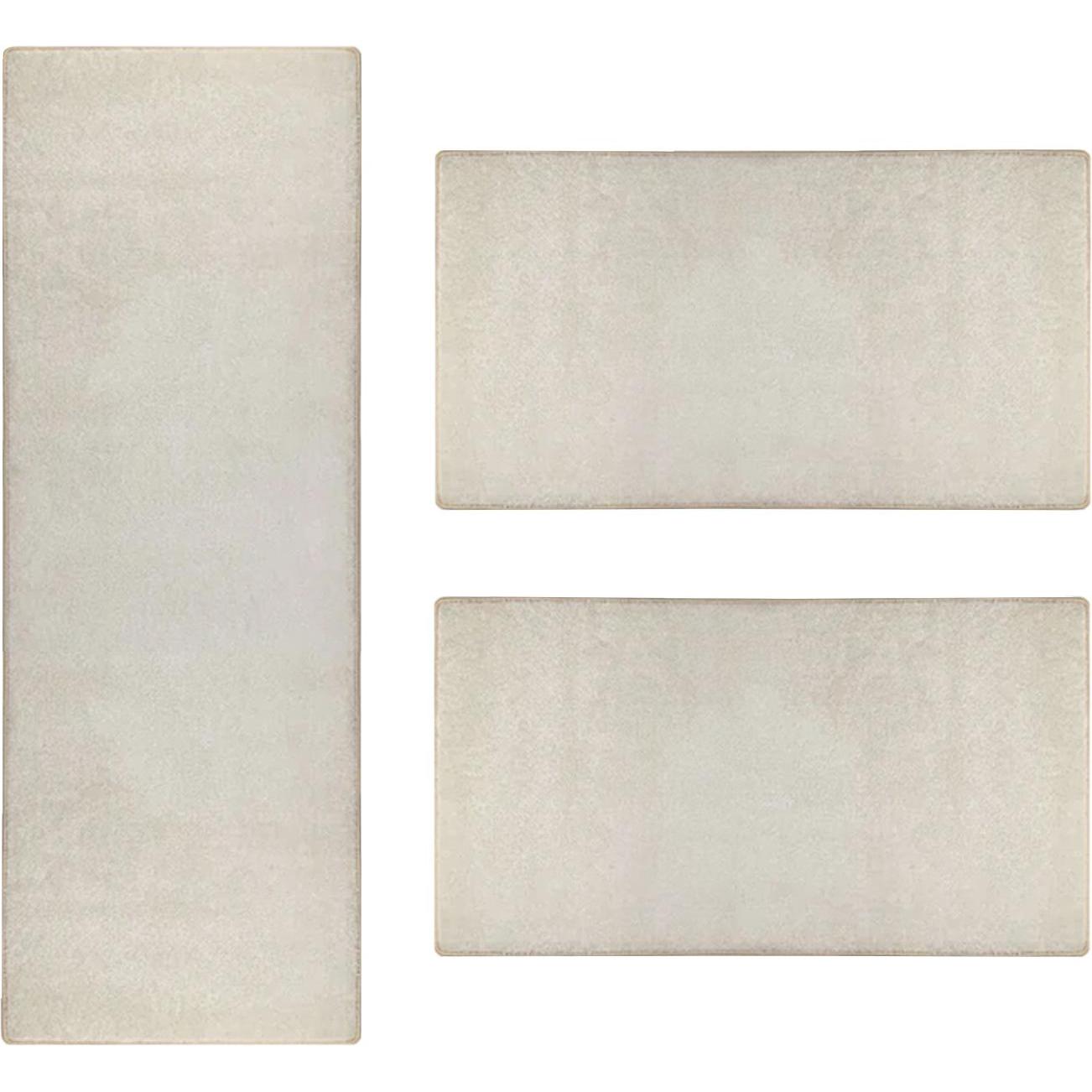 Karat, Teppich, VeloursBettumrandungSundae, Creme, 2x 67 x 140 cm und 67 x 250 cm (67 x 250 cm, 67 x 140 cm)