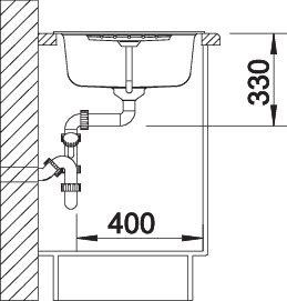 Actual product image Blanco Zia 45 S (Fitted sink, 78 cm, 50 cm)