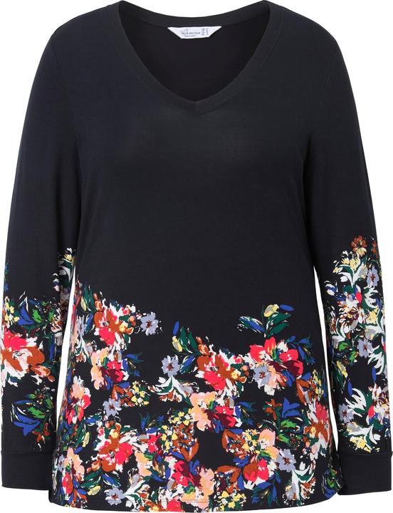 Immagine prodotto Miamoda T-Shirt, Classic Fit, Blüten-Motiv, Langarm (48)