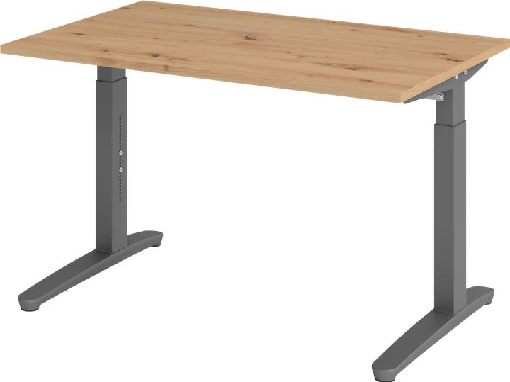 Actual product image Hammerbacher Desk C-foot 120x80cm oak/graphite (120 x 80 cm)