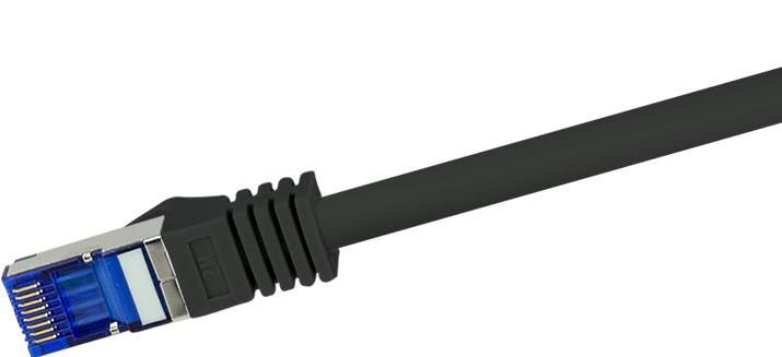 Image du produit LogiLink Cordon de raccordement Ultraflex, Cat.6A, S/FTP, 2.0 m, noir avec câble brut Cat.7, câble extra (S/FTP, CAT6a, 2 m)
