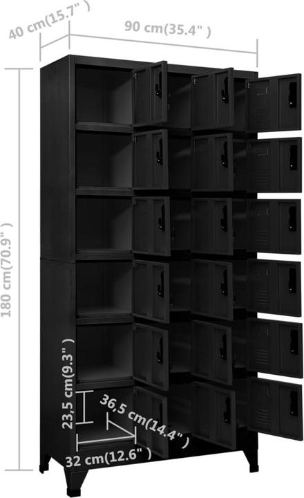 Produktbild vidaXL Schliessfachschrank (90 x 40 x 180 cm)