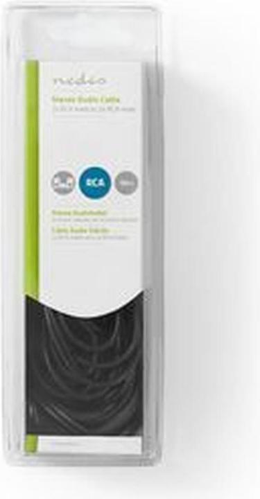 Actual product image Nedis Stereo Audio Cable 2X RCA Plug 2X RCA Plug Nickel Plated Round Black Box 10.0 m 10.0 m (10 m, Cinch Cables)