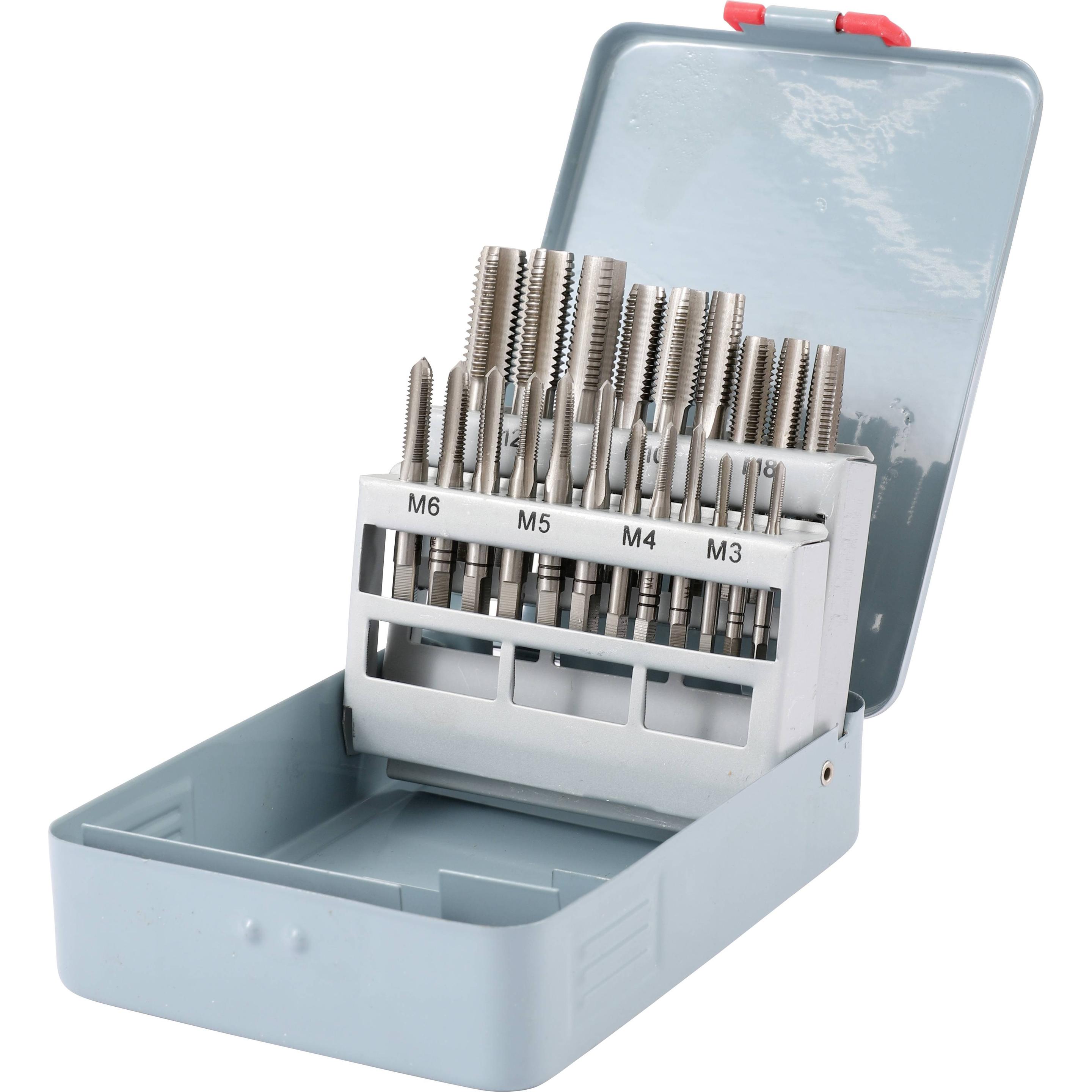 Toolcraft, Maschi + Giramaschi, 21TLG.HSS Set di rubinetti a mano M3 - M12