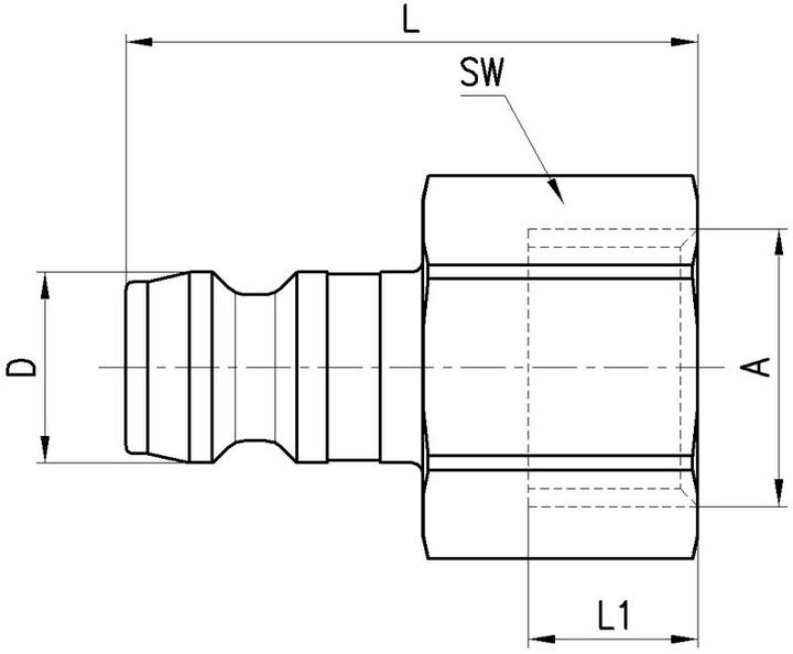 Actual product image Lüdecke Connection nipple for coupling H type, with inside thread (19 mm)