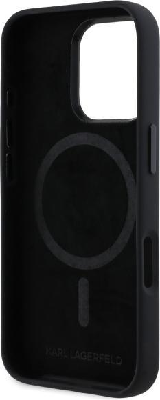 Produktbild Karl Lagerfeld KLHMP16LSCMKMPCK iPhone 16 Pro 6.3" czarny/black hardcase Silicone Shadow Metal Initi (Apple iPhone 16 Pro)