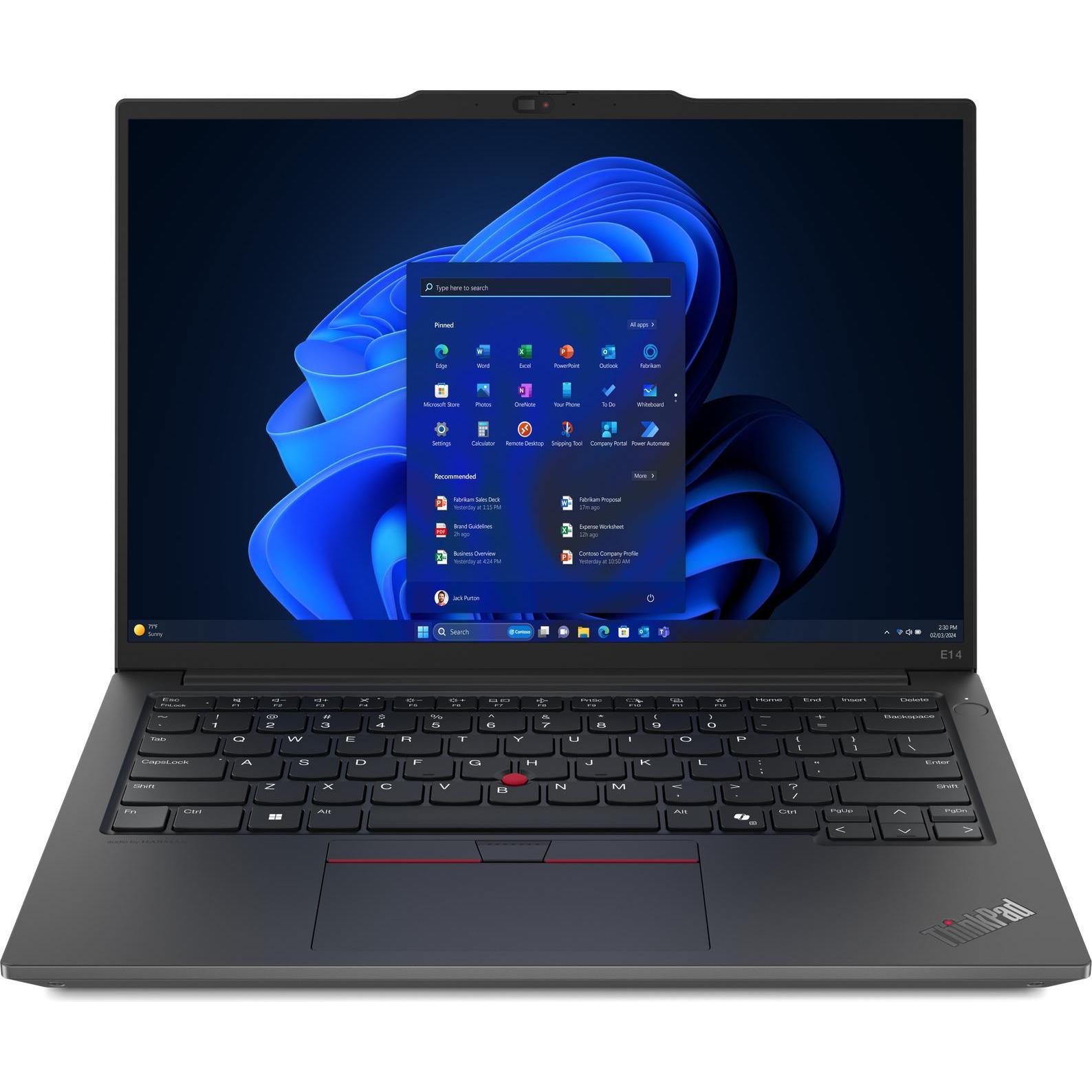 Lenovo ThinkPad E14 G6 21M700BKGE U5-125H 16GB/512GB SSD 14"FHD+ Win11 Pro (14", Intel Core Ultra 5 125H, 16 GB, 512 GB, DE), Notebook, Nero