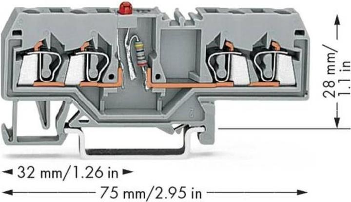 Actual product image Wago LED terminal 5 mm tension clamp Assignment: L Grey 280-658/281-413 100 pcs (280-658/281-413)