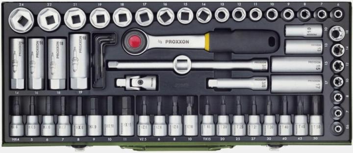Produktbild Proxxon Super-Kompaktsatz mit Ratsche, 65-teilig (3/8")