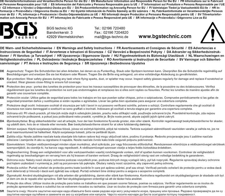 Actual product image BGS Safety Glasses with Adjustable Temples transparent