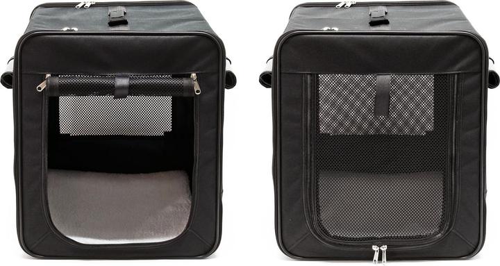 Produktbild Fudajo Transportbox S Faltbar Schwarz 42x36x41cm Hundebox Katzenbox Reisebox (Katze, Hund, Faltbar, Atmungsaktiv, Waschbar)