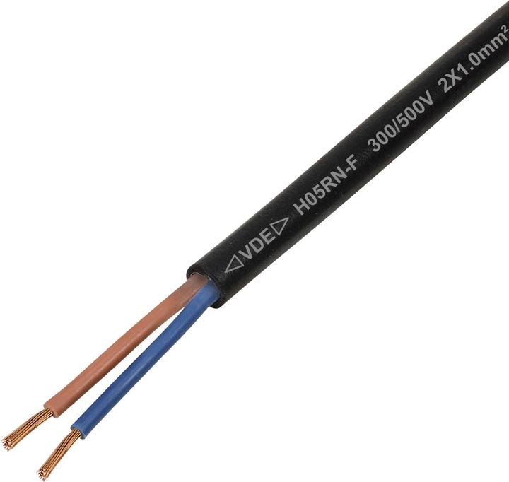 Image du produit Tru Components TC-13389168 Gummischlauchleitung H05RN-F 2 x 1 mm² Schwarz 50 m (50 m)