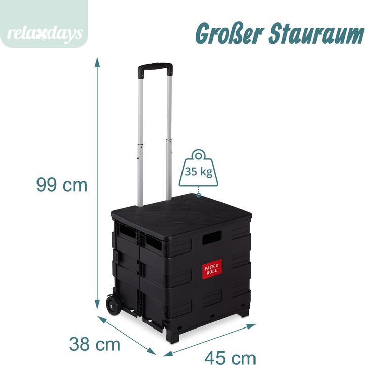 Produktbild Relaxdays Einkaufstrolley klappbar
