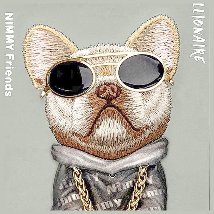 Actual product image Nimmy case iPhone 15 Pro Max 6.7" gray Glasses Cool Dog (Apple iPhone 15 Pro Max)