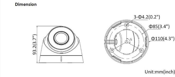 Actual product image Hikvision DS-2CD1321-I(F) (1920 x 1080 Pixels)