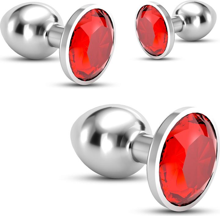 Crushious Bijou - Anal Train Trio - 3 Jewel Plugs - Red