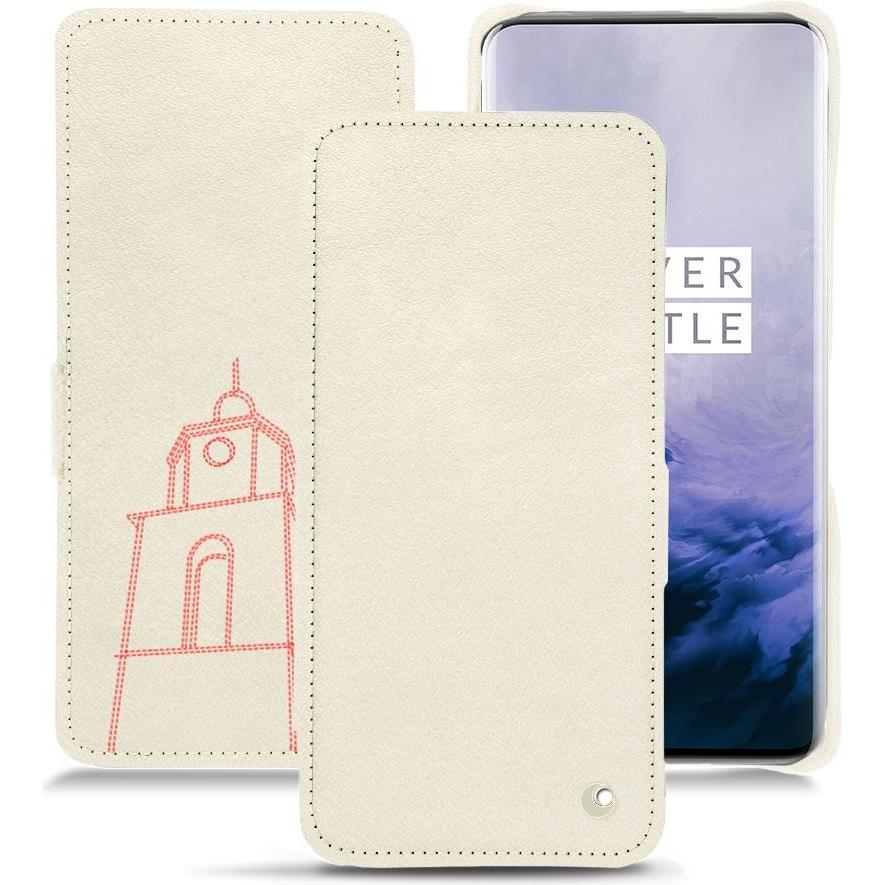 Noreve Lederschutzhülle horizontal (OnePlus 7 Pro), Smartphone Hülle, Weiss